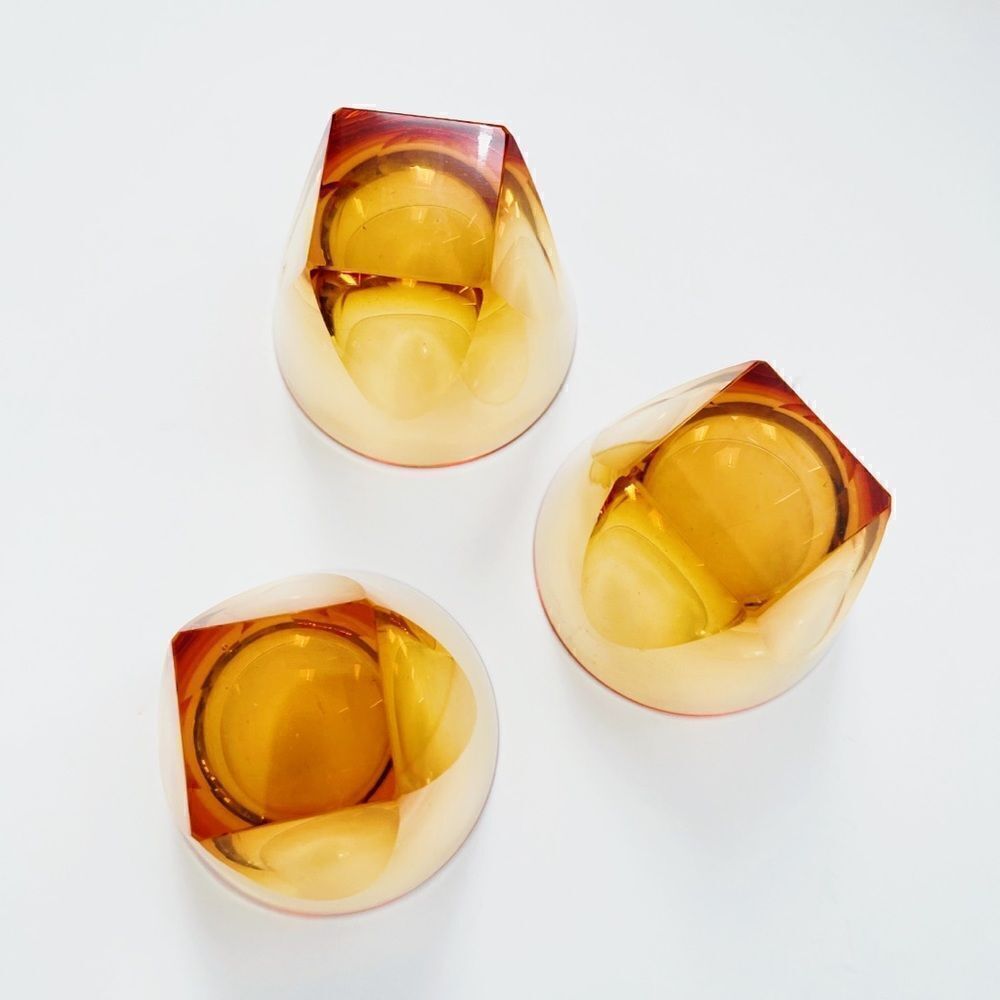 Vintage Mid Century Amber Shot Glasses​ - Picture 2 of 10